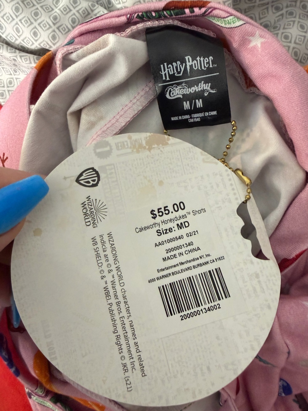 Cakeworthy Womens Honeydukes Harry Potter Pink Printed Overall Romper NWT - Picture 4 of 4
